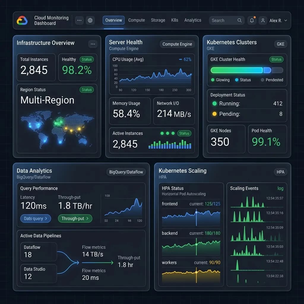 GCP Dashboard Interface