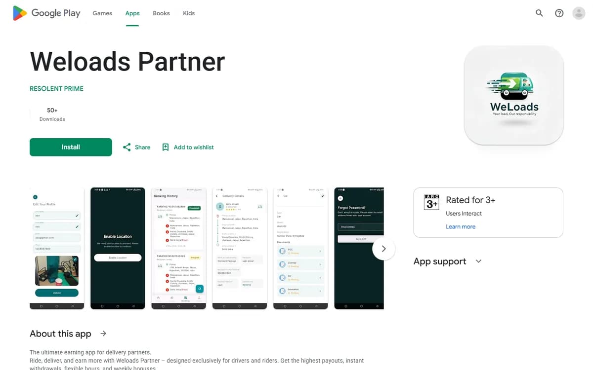 Weloads: Driver Partner