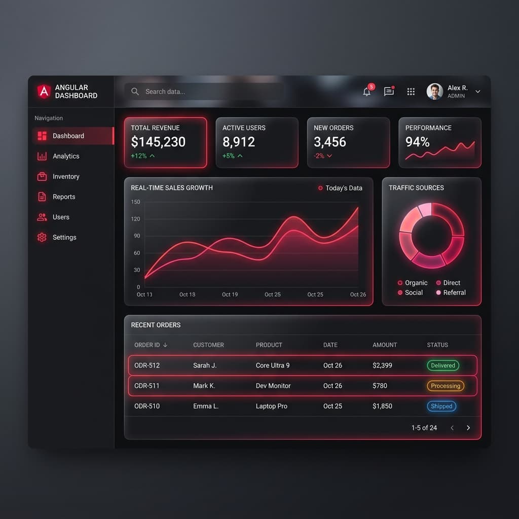 Angular SPA Dashboard UI