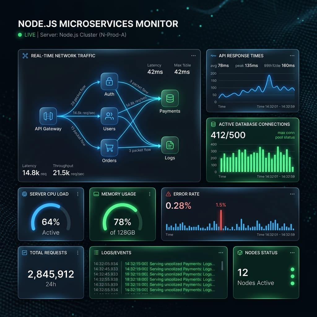 JavaScript Interactive Dashboard UI