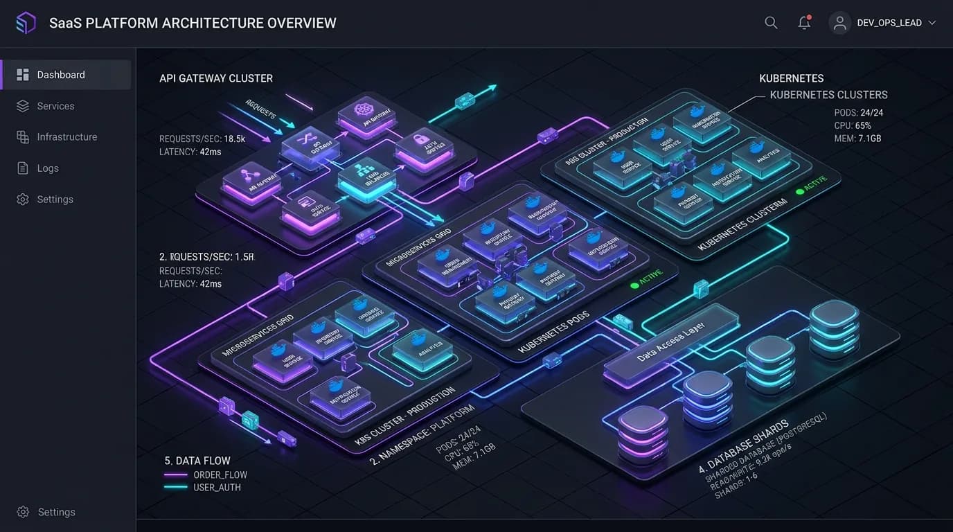 Cloud-Native SaaS Microservices Architecture Diagram