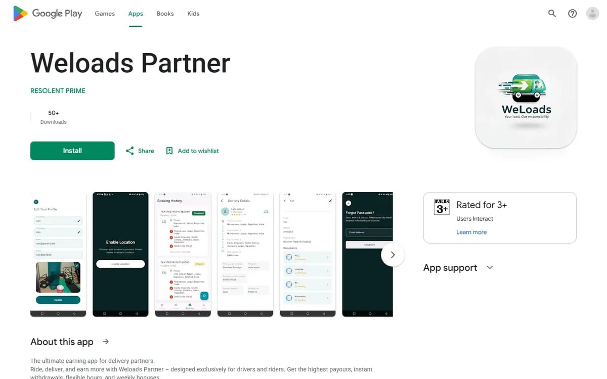 Weloads: Driver Partner